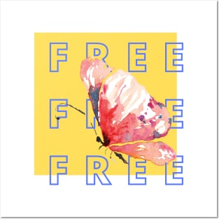 Bold and Urban, Free as a Butterfly Shirt, Simple Free Tee Posters and Art